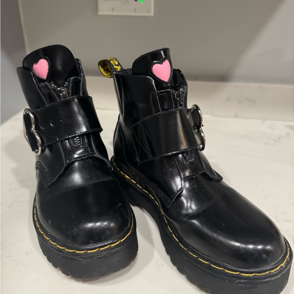 Vintage Doc Martens with Pink Heart Accent